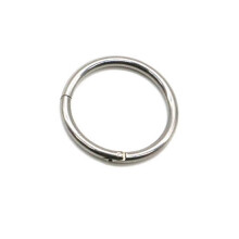 (Argent-épaisseur 1,0 mm, diamètre -6 mm) Anneau de nez en acier Septum Clicker Segment de charnière