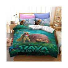 (Sourire, EU-Single-2Pcs-135x200cm) Parure de lit Raya et le dernier dragon imprimée en 3D
