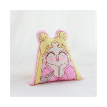 (Sourire) Tsukino – oreiller en peluche imprimé dessin animé, coussin doux, décor de chambre à coucher