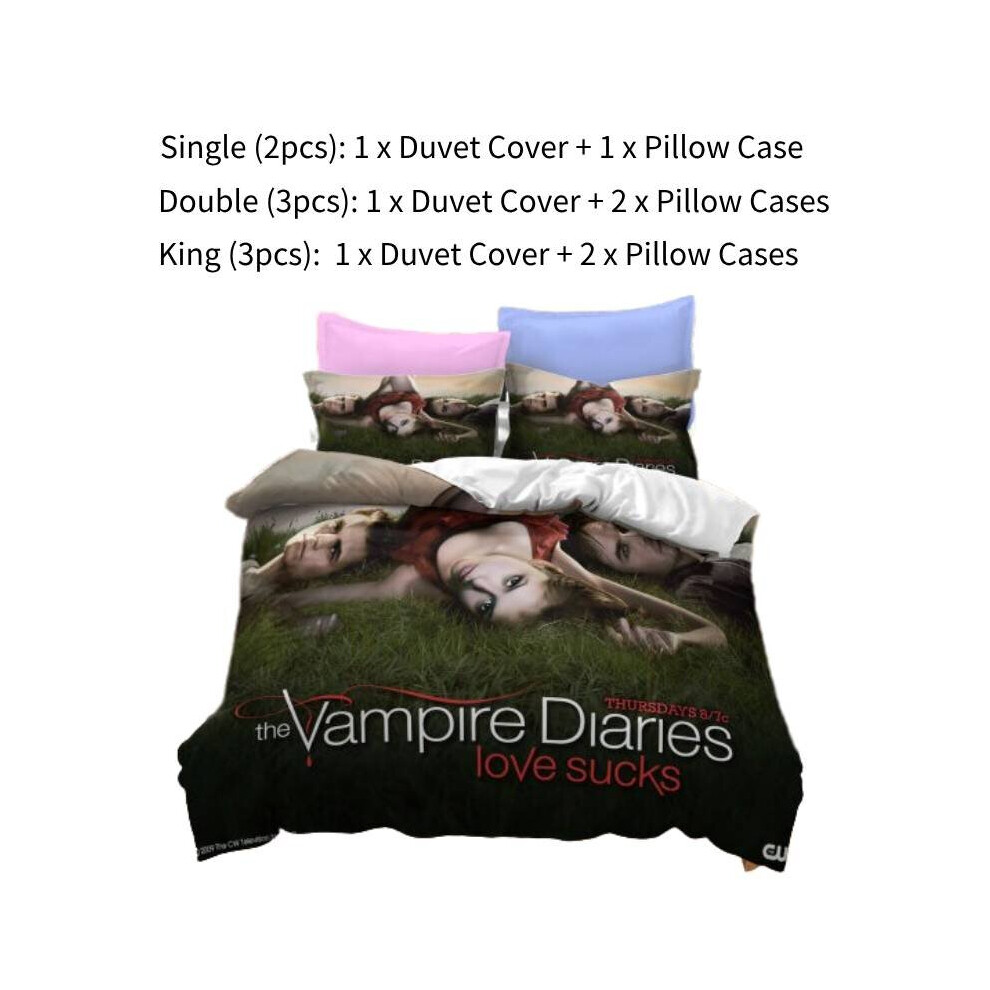 (Style H, Double (200 x 200 cm)) The Vampire Diaries Parure de lit simple, double, king size, housse