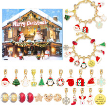 (Style J) Bracelets de calendrier de l'Avent de Noël pour filles, bijoux de compte à rebours de Noël