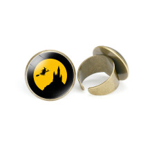 (StyleD) Bague de chapeau de sorcière réglable exquise pour enfants, bijoux de Costume d'Halloween