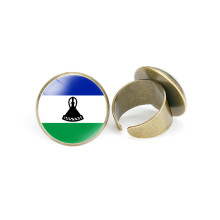 (StyleZ) Bague ajustable avec drapeaux africains, design ouvert en métal chic, unisexe