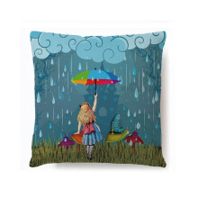 (T) 45*45 cm Alice au pays des merveilles taie d'oreiller carrée