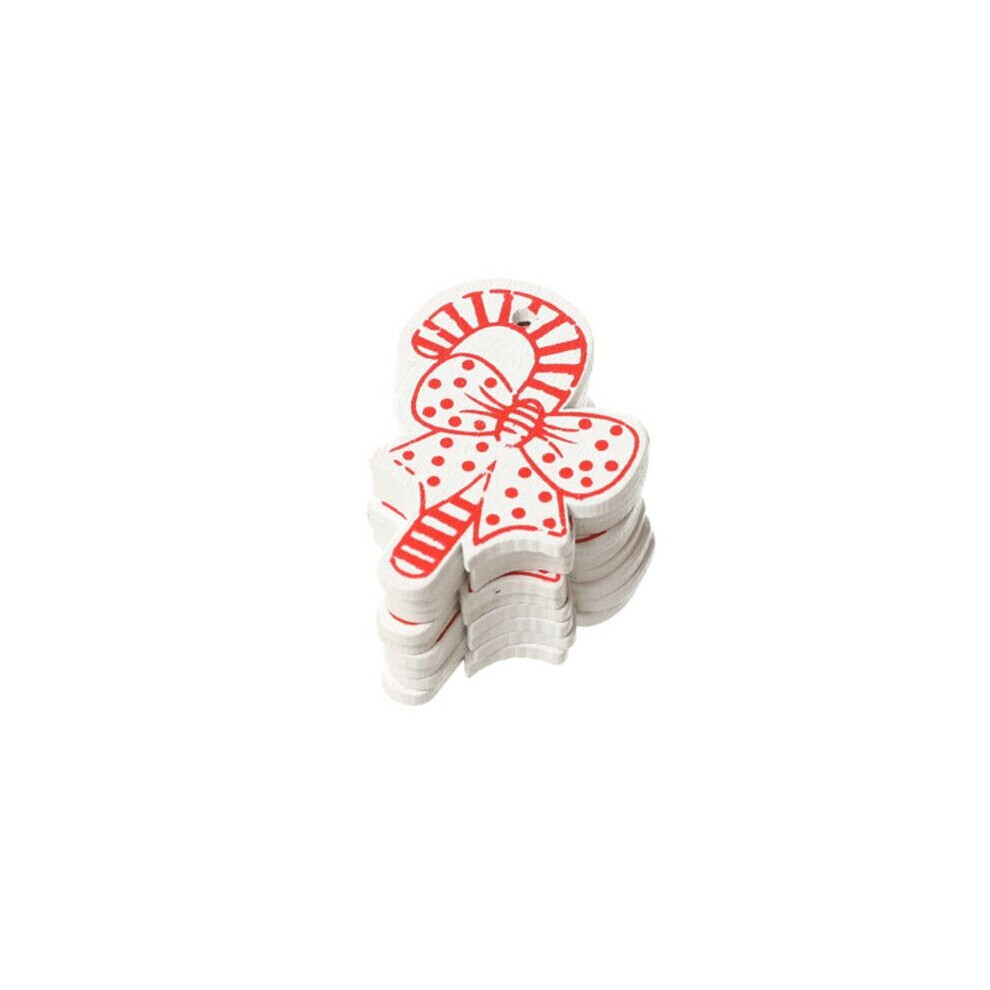 (Béquille blanche) 10 pièces 5cm arbre de noël décor en bois noël maison suspendus ornements pendentifs