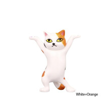 (Blanc Orange) Chats Porte-Stylo Poupée Ornement En Plastique Écouteur Bijoux Support Pour Airpods
