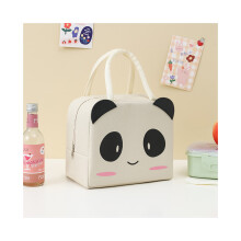 (Blanc) Sac à lunch isolé de dessin animé de grande capacité Conceptions d’animaux amusantes résistantes