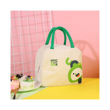(Blanc) Sac à Bento à thème de dessin animé avec sac à déjeuner isolé en tissu Oxford de grande capacité