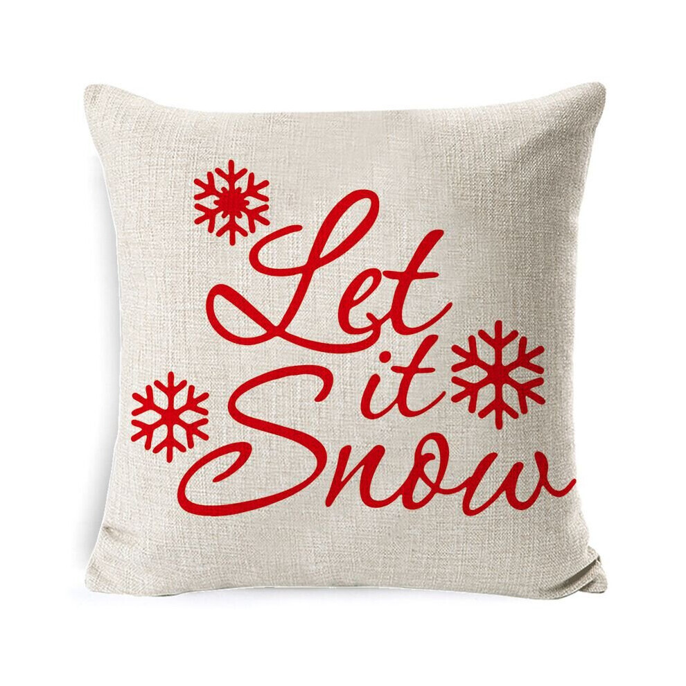 (Blanc) taie d'oreiller de noël housse de coussin noël père noël arbre neige renne 45*45