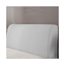 (Blanc, 1,8 m) Couvre-tête de lit élastique tout compris en peluche de couleur unie, Protection de lit