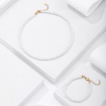 Ensemble collier et bracelet de perles élégants à la mode, Design géométrique Unique pour femmes, XH0812