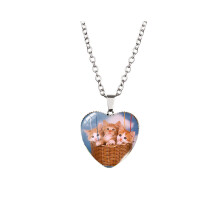 (XXXL291) Collier de chat en forme de cœur avec des longueurs polyvalentes et des couleurs époustouflantes