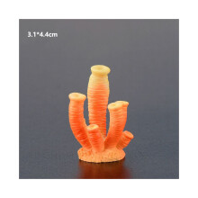 (Oranssi (3,1 * 4,4 cm)) Hartsi Coral Decor Aquarium Mini Maisema-ornamentti