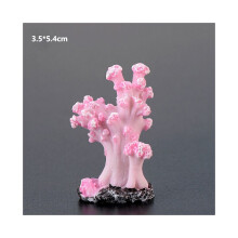 (Vaaleanpunainen (3,5 * 5,4 cm)) Hartsi Coral Decor Aquarium Mini maisemakoriste