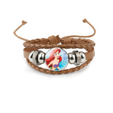(34401301) Bracciale in pelle multistrato marrone per bambini con personaggi