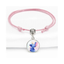 (4806) Pulsera ajustable con diseño de personaje de dibujos animados, color rosa, unisex