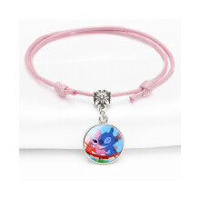 (4808) Pulsera ajustable con diseño de personaje de dibujos animados, color rosa, unisex