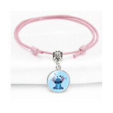 (4816) Pulsera ajustable con diseño de personaje de dibujos animados, color rosa, unisex