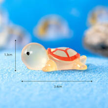(Keltainen, 3,4 cm/1,34 tuumaa) Hehkuva maisema Micro In The Dark Turtle Decoration Kalapöytäkoristelu