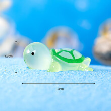 (Vihreä, 3,4 cm/1,34 tuumaa) Hehkuva maisema Micro In The Dark Turtle Decoration Kalapöytäkoristelu
