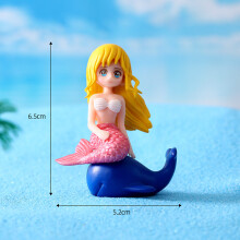 (Valas) Mermaid Little Resin Koristeellinen kodinsisustus Rekvisiitta Fish Tank Water Scene