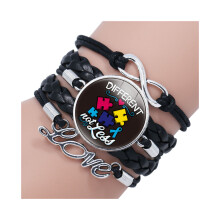 (26402007) Bracciale multistrato con pietre preziose per la consapevolezza dell'autismo, nuovo arrivo per bambini