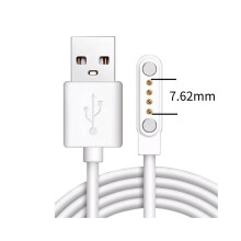 (7,62 mm 4pin) 2- tai 4-nastainen magneettilaturin latauskaapelin etäisyys valkoinen älykellolle Valkoinen