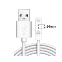 (2,84mm 2pin) 2- tai 4-nastainen magneettilaturin latauskaapelin etäisyys valkoinen älykellolle Valkoinen