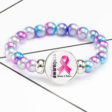 (08) Braccialetti per la consapevolezza del cancro al seno in materiale misto di cartoni animati per bambini,