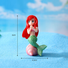 (konch) Little Mermaid Resin Koristeellinen kodinsisustus Rekvisiitta Fish Tank Water Scene