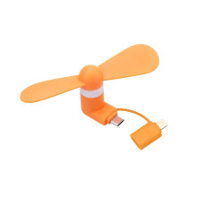 Mini ventilador portátil 3 en 1 para teléfono móvil (naranja) para Android, Samsung, Huawei, Apple y iPad
