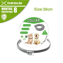 (Grau, Box 38 cm) Haustierhalsband für Hunde und Katzen, Anti-Floh- und Zeckenhalsband für Hunde und