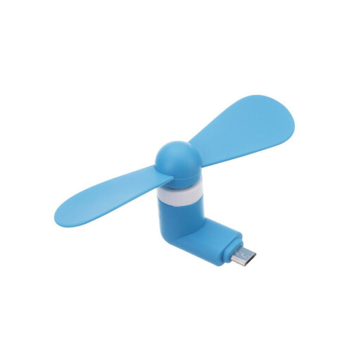 (Android, Azul) Mini ventilador portátil enfriador para celular 7 Plus USB Micro Android