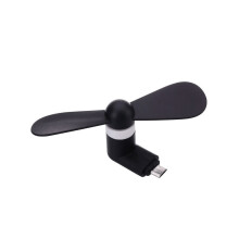 Mini ventilador portátil para teléfono móvil Android, color negro, con refrigeración por USB y microUSB para Android