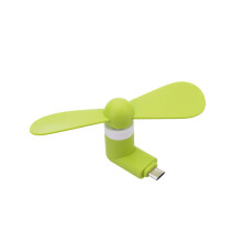 (Android, Verde) Mini ventilador portátil de refrigeración para teléfono móvil 7 Plus USB Micro Android