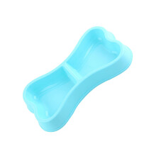 (Azul) Juego de cuencos para comida y agua para mascotas Diseño en forma de hueso Material Plástico