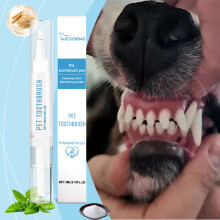Cepillo de dientes tipo bolígrafo para mascotas, perros, limpieza de dientes, bolígrafo para gatos, removedor