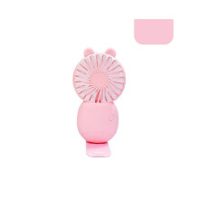 (Gato rosa B) Mini ventilador USB de mano con soporte, 3 velocidades ajustables, para viajes al aire libre