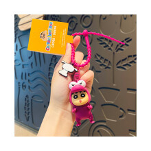 (ShinCrocodile) Crayon Fun Shinchan Avaimenperä Silikoni Sarjakuvatarvike laukkuihin ja avaimiin