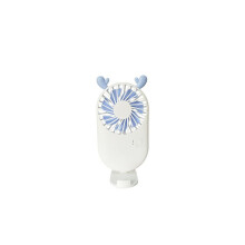 Mini ventilador USB de mano con soporte, 3 velocidades ajustables, ideal para viajes al aire libre (ciervo blanco)
