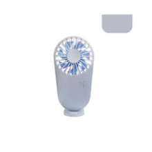 (Azul) Mini ventilador USB de mano con soporte, 3 velocidades ajustables, para viajes al aire libre
