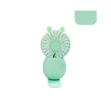 Mini ventilador USB de mano con soporte, 3 velocidades ajustables, ideal para viajes al aire libre (caracol verde)