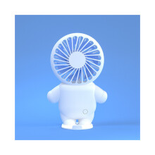 (StyleF) Mini ventilador USB de mano para estudiantes, tres velocidades y siete aspas, diseño de astronauta y