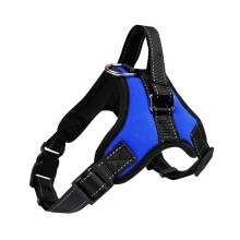 (Azul, S) Arnés tipo chaleco acolchado, suave y ajustable para perros, correa para el pecho, para entrenamiento