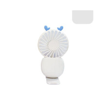 (Ciervo Blanco B) Mini ventilador USB de mano con soporte, 3 velocidades ajustables, para viajes al aire libre