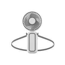 (Gris) Ventilador pequeño de mano con cordón, recargable por USB