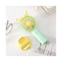 (StyleB) Ventilador de mano recargable por USB con diseño de dibujos animados, portátil y silencioso