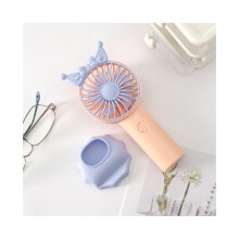 (StyleC) Ventilador de mano recargable por USB con diseño de dibujos animados, portátil y silencioso