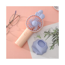 (StyleF) Ventilador de mano recargable por USB con diseño de dibujos animados, portátil y silencioso
