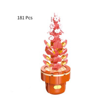 (Torre Chizi) Mini maceta de ladrillo para plantas, kit de bricolaje, bloques de construcción, juguete, flor,